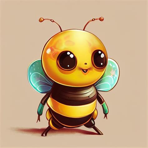 Premium Ai Image Cartoon Bee With Big Eyes And A Smile On Its Face