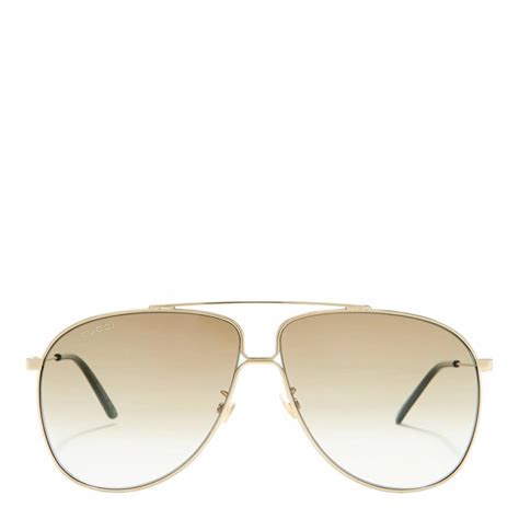 Mens Gold Gucci Sunglasses 56mm Brandalley