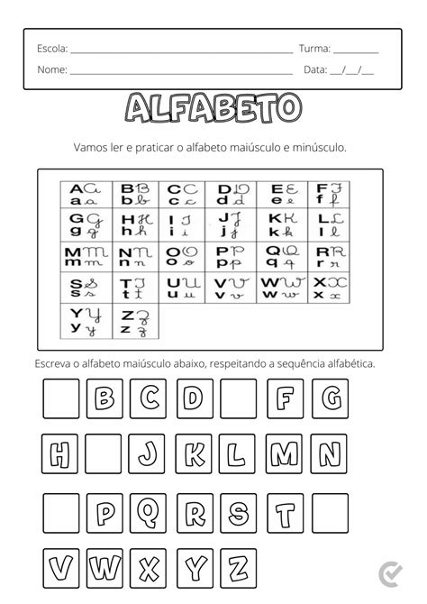 Alfabeto Atividade Para Imprimir - Atividades com Alfabeto para imprimir