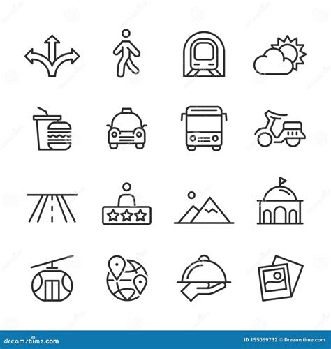 Travel Line Icons Set Stock Vector Illustration Of Icon 155069732