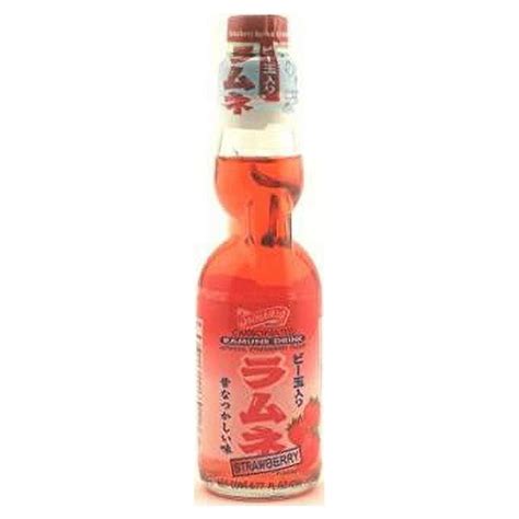 Shirakiku Ramune Carbonated Soft Drink Soda Ml Strawberry Ml