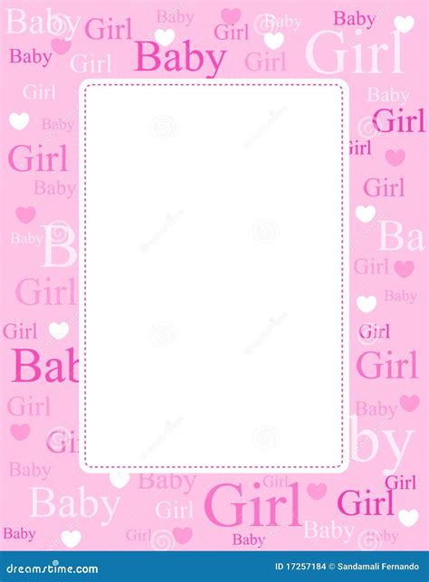 Baby Girl Card Border