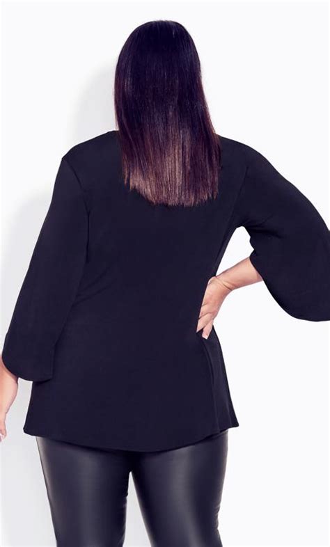 Evans Black And Blue Zip Up Top Evans