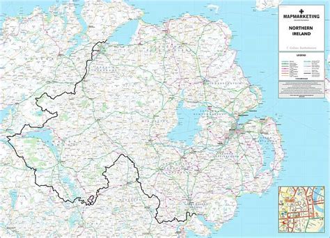 Northern Ireland Road Map Our beautiful Wall Art and Photo Gifts ...