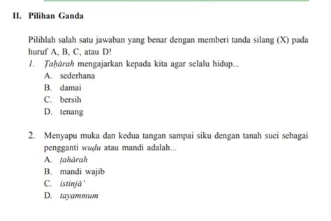 Kunci Jawaban Pai Dan Budi Pekerti Kelas Halaman Pilihan Ganda