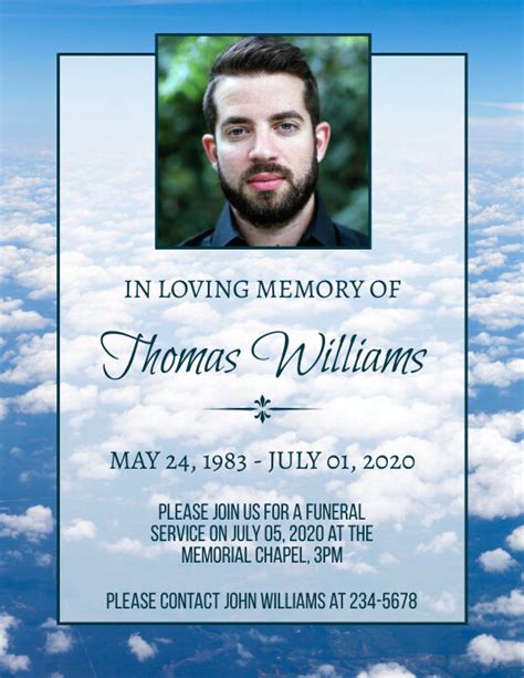 Obituary Funeral In Memoriam Death Anniversar Template Postermywall