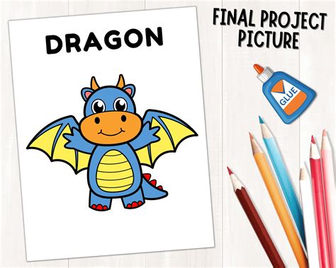 Printable Dragon Craft for Kids | Fairytales Activities | Build a Dragon Craft | Color, Cut, and ...