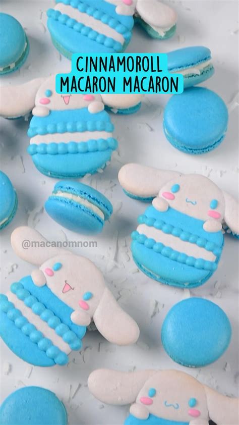 Cinnamoroll macaron macaron filled with a coconut buttercream and ...