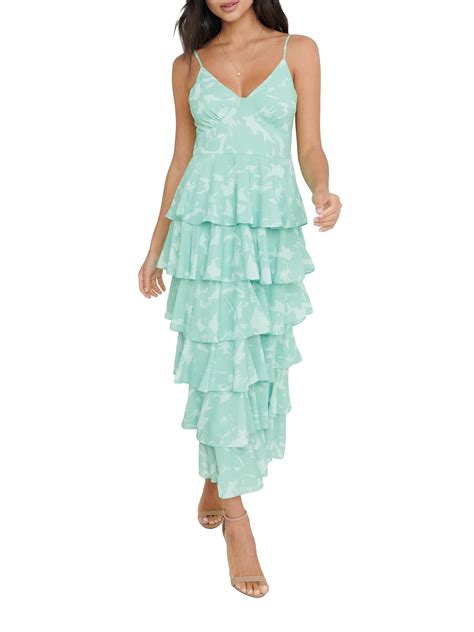 Women Strappy Tiered Ruffle Floral Boho Sun Dress Sleeveless Backless