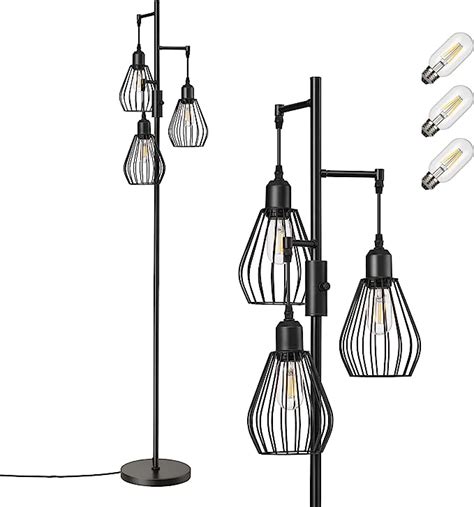 Edishine Lampadaire Sur Pied Salon Industriel Ampoules Led E