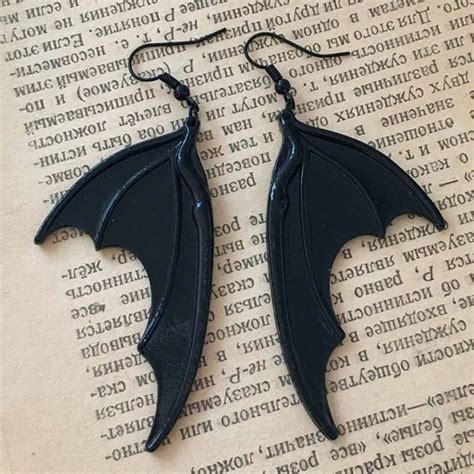 Bat Wing Earrings Horror Gothic Goth Witch Vampire Pagan Etsy