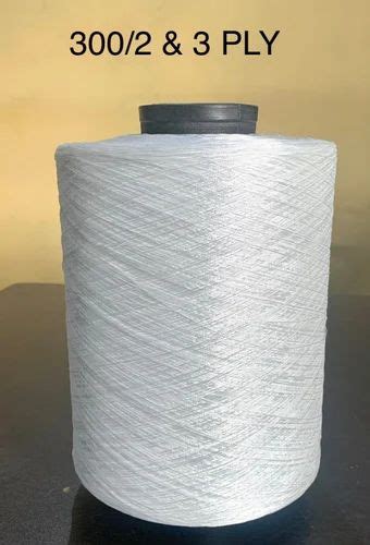 Super Bright White 300 Denier 2 3 Ply FDY Polyester Twisted Yarn At