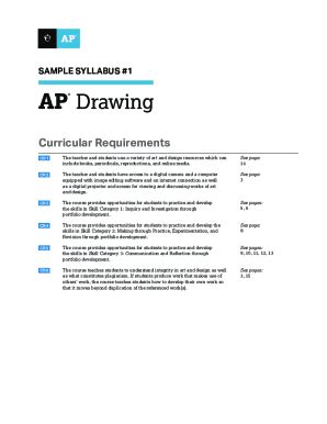 Fillable Online AP Drawing Sample Syllabus 1 Advanced Placement AP