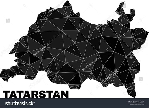 Low Poly Tatarstan Map Polygonal Tatarstan Map Royalty Free Stock