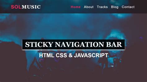 How To Make Sticky Navigation Bar On Scroll Using Html Css And