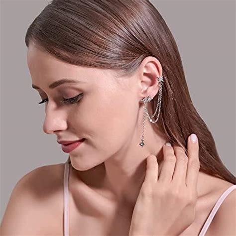 Lolias St Ck Ear Cuff Ohrringe Kette F R Damen Knorpel Clip On Wrap