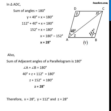 Ex 3 3 2 Angles Of Parallelogram