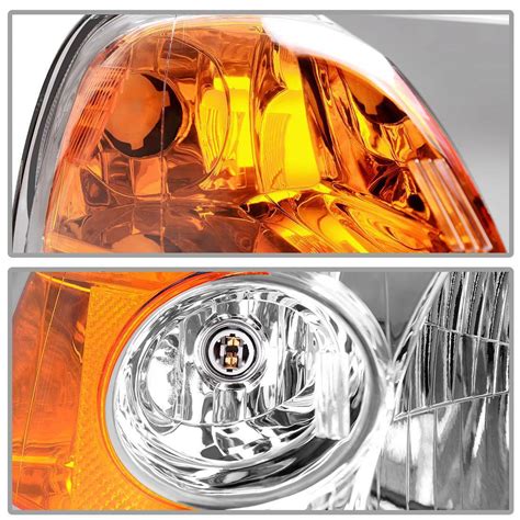 Amber Corner Chrome Housing Headlights Fits 2001 2002 2003 Honda Civic