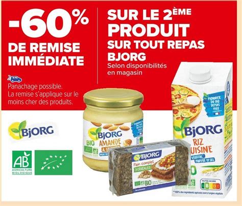 Promo Bjorg De Remise Imm Diate Sur Le Me Produit Sur Tout Repas