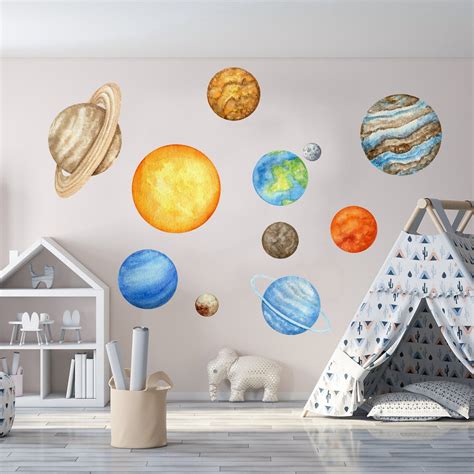 Solar System Wall Stickers Space Wall Sticker Planet Wall - Etsy