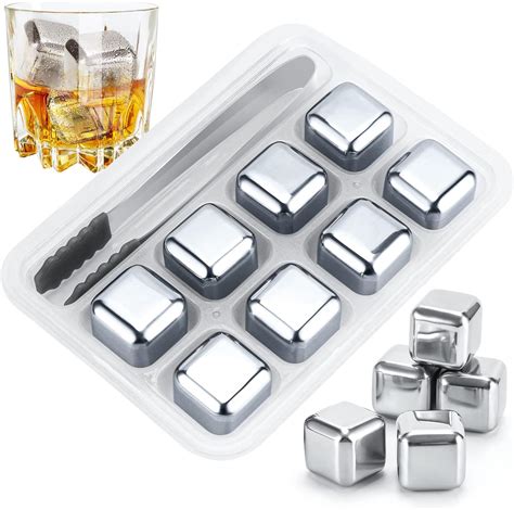 Ofkpo Lot De Gla Ons R Utilisables En Acier Inoxydable Pour Whisky