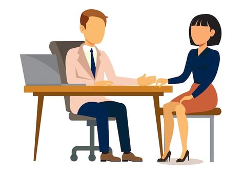 Premium Vector Flat Illustration Of Male Doctor Consulting Female