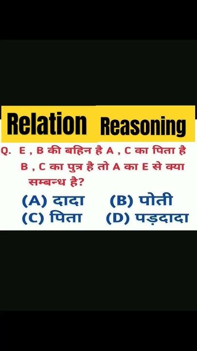 Relation Reasoning Questions #reasoningtricks #relationreasoning # ...
