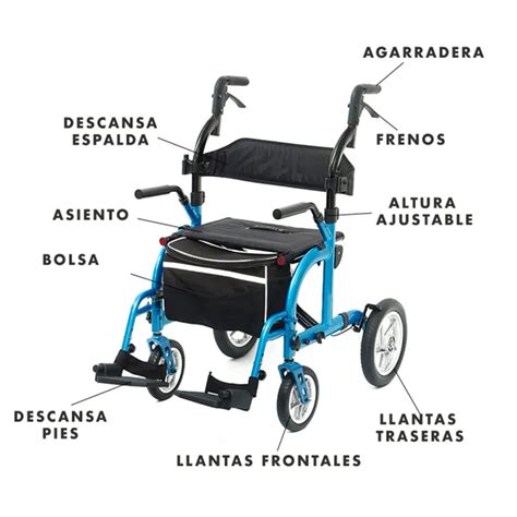 Andafacil Andadera Para Adulto Con Asiento Y Ruedas 2 En 1