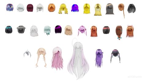 Stylized Anime Female Hairstyles 30 3d Turbosquid 2106465