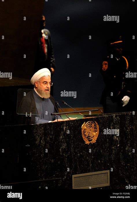 New York Usa 28th Sep 2015 Iranian President Hassan Rouhani Speaks At The 70th Session Of