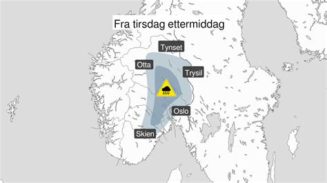 Nyheter Telemark NÅ Varsler Styrtregn Tirsdag