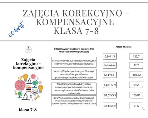 Karty Pracy Na Zaj Cia Korekcyjno Kompensacyjne Rewalidacyjne Klasa