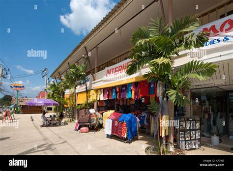Shops In The Main Town Of Khao Lak Phang Nga Province Thailand Stock