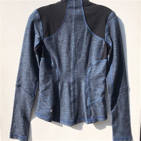 Lululemon Forme Jacket 6 Slub Denim Blue Full Zip Gem