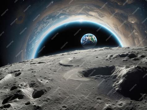 Premium AI Image | earth view from moon