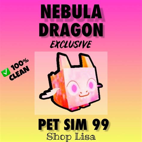 Nebula Dragon Roblox Pet Simulator 99 Ps99 100 Clean 50k💎 Ebay