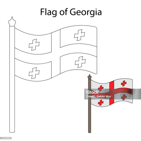 Flag Of Georgia Color The Flag According To The Given Example Coloring