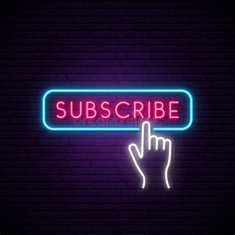 Neon Subscribe Button Stock Vector Illustration Of Glowing 188485220