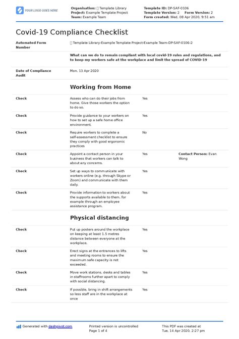 Compliance Audit Checklist Template Prntbl Concejomunicipaldechinu Gov Co