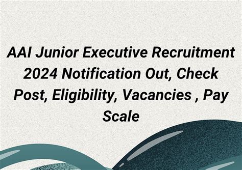 Aai Junior Executive Recruitment 2024 For 490 Post By