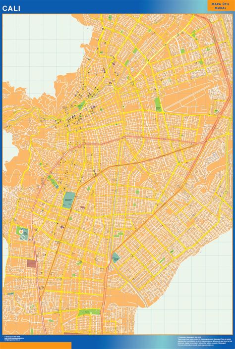 Mapa Cali | Tienda Mapas Posters Pared