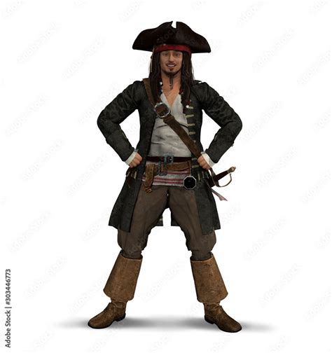 Proud Swashbuckling Pirate Stock Illustration | Adobe Stock