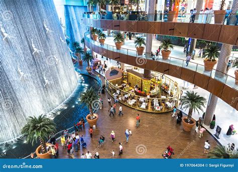 Waterfall In Dubai Mall World S Largest Shopping Mall Editorial Stock