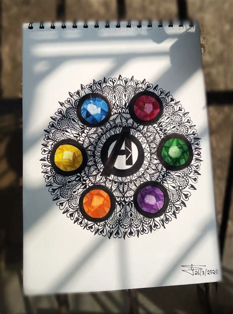 Avengers Infinity Stones Easy Mandala Drawing Mandala Design Art