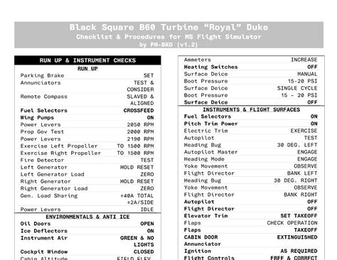 Threads Black Square Beechcraft B60 Turbine Royal Duke Checklist