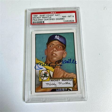 Sports Memorabilia 1952 Topps Mickey Mantle Signed Autographed 1991 Rc