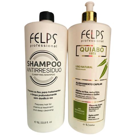 Kit Felps Quiabo Alinhamento Capila L Shampoo Anti Residuos L