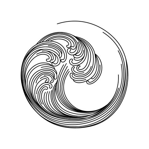 Premium Vector Circle Wave Graphics Sea Wave Storm Linear Style Idea