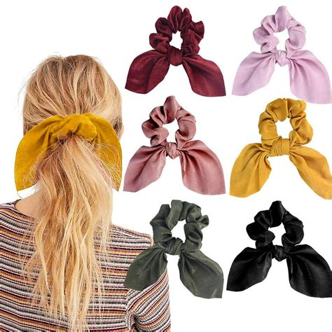 Kapmore Kapmore 6pcs Hair Scrunchies For Women Satin Hair Ties Hair