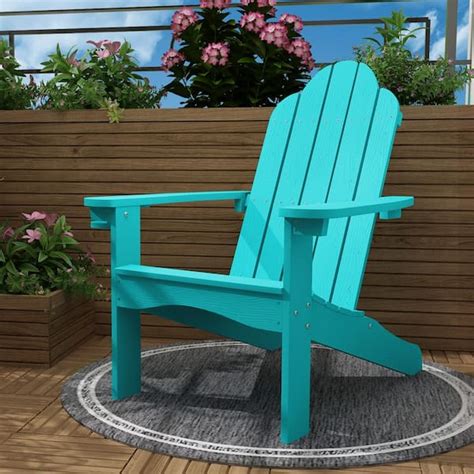 Lue Bona Aruba Blue Adirondack Chairs With Cup Holder For Fire Pit And